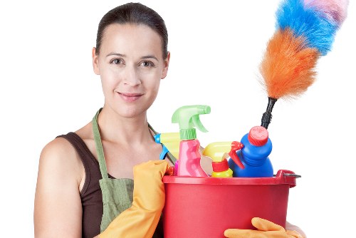 Commercial cleaning team in a Kennington office reception area