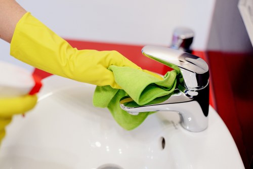 Cleaning a communal bin store area in Kennington