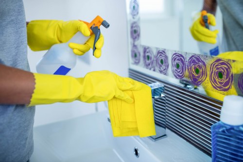 Local commercial cleaners working in a Kennington business premises